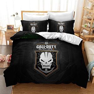 PTNQAZ Game Call of Duty Beddengoed Set Kids Kinderen Dekbedovertrek Sets Met Kussenslopen Thuis Textiel Decor Beddengoed Beddengoed Voor Jongens (GEEN Laken) (Eenpersoons)