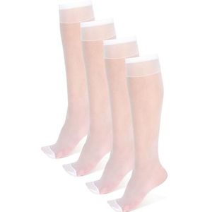 NOQ Transparante matte dunne sokken voor dames meisjes knielengte sokken elegante stijl damessokken comfortabele 15 den dikte ideaal voor hoge hakken BOX4, Bianco, One size