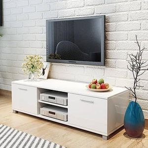 AUUIJKJF Entertainment Centra & TV Stands TV-meubel Hoogglans Wit 120x40,3x34,7 cm Meubels