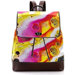Acryl marmeren textuur gepersonaliseerde schooltassen boekentassen voor tiener, Meerkleurig, 27x12.3x32cm, Rugzak Rugzakken