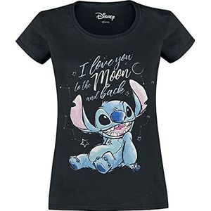 Lilo & Stitch I love you to the moon and back T-shirt zwart L