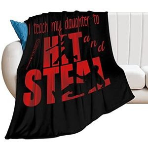 I Teach My Kids to Hit and Steel Zachte Fleece Gooi Deken voor Bed Sofa Gezellige Decoratieve Dekens Winter 130 x 150 cm