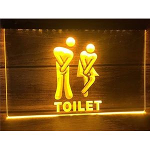 Wc LED Neon Sign Toiletten Neon Light Toiletten Led Neon Light Sign Mannen Links Vrouwen Rechts Unisex Toilet Licht op Borden,Q,30 * 20cm