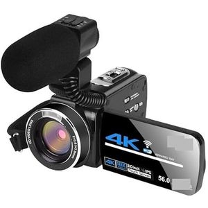 Videocamera, Volledige 4k-camcorder Professionele videocamera Live streaming Nachtzicht 58MP Fotografie Digitale camera's Vlog-opname(32G SD Card,With Microphone)