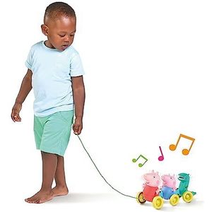 Toomies Tomy Pull Along Peppa - Peppa Pig muzikaal wandelen en kruipen baby speelgoed met wielen - Baby muzikaal speelgoed met wibble wibble actie - 6 maanden en ouder
