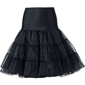 BOOLAVARD Rockabilly Petticoat Rok/Tutu/1950's Swing Retro Vintage Style/26-Inch/Verkrijgbaar in Rood, Zwart, Wit, Blauw, Roze