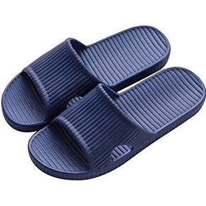 Rojeam Badslippers Uniseks Slippers voor Dames en Heren Badsandalen Zomerpantoffels Douche Schoenen, Marineblauw, 41/42 EU