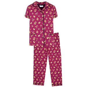 Harry & Potter - Pyjamaset voor kinderen - pyjama met korte mouwen en lange broek - 100% katoen - officiële Harry Potter merchandise - Griffoendor rood, Bourgondy, 12-13 Jaren