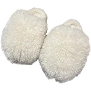 ZHOUXYFDC Vrouwen Fuzzy Memory Foam Slippers Vrouwen Winter Bont Slippers Warm Indoor Zachte Zijden Korte Pluche EVA Thuis Katoenen Schoenen Casual Schoenen Vrouwelijke Slippers, Wit, 36 and 37