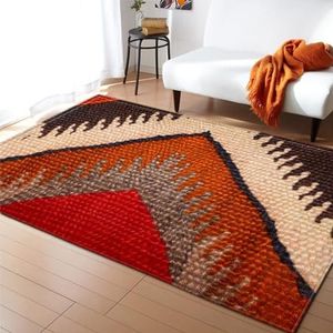 Etnisch stijl retro patroon groot tapijt vierkante vloermat duurzaam antislip tapijt plat tegeltapijt A,60 * 90cm