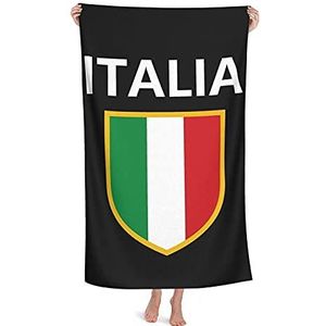 FFLSDR Strandlaken Italia Italiaanse Vlag Italië Microfiber Grote Badhanddoek voor Volwassenen Absorberende Sneldrogende Strand Deken 80X130 CM