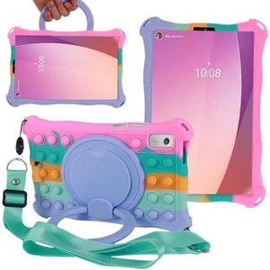 Soft Case for Lenovo Tab M9 M8 4e Gen TB-310FU 300FU 8505F 8705F M10 Gen2 3 Plus TB-X306 X606 328 125 FU Stand Cover Roterende(Color:Colorful Pink,Size:M10 HD Gen2 TB-X306F)