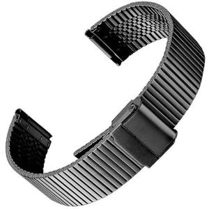 LUGEMA Hoge Kwaliteit Milan Mesh Roestvrijstalen Horlogeband Compatibel Met Samsung Galaxy Watch Active 2 Gear S3 Horlogeband 18 20 22 Mm Horlogeband (Color : Black, Size : 22mm)
