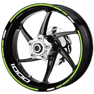 velgrandsticker Motorfiets Velg Decal Volledige Set Voor K&awasaki Z1000 1000z Decoratieve Wielnaaf Multicolor Waterdichte Hoge Reflecterende Stickers(Kleur 1)