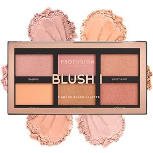 Profusion Cosmetics - The Go Palette - Blush - 6 Kleuren - Langdurige Textuur