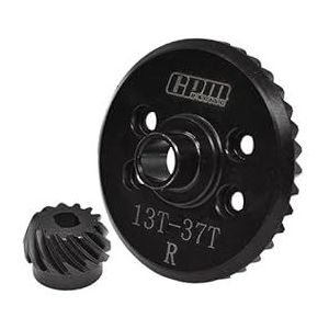 40Cr Steel Spiral-Cut 37-Tooth Ring And 13-Tooth Pinion Differential Gear Set For Traxxas 1:10 SLASH/FORD GT/CORVETTE/HOT ROD/RAPTOR PRO/MUSTANG GT/HOSS/STAMPEDE/GR SUPRA GT4 / RUSTLER
