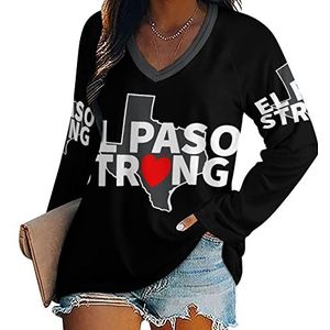 El Paso Sterke Hart Nieuwigheid Vrouwen Blouse Tops V-hals Tshirt Voor Legging Lange Mouw Casual Trui