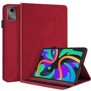 Tablethoes geschikt for Lenovo Tab M11 2024 11 inch TB-330FU boom reliëf stand back shell cover.(Red)