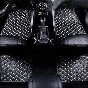 Leren autovloermatten voor Renault Captur I 2014-2018, bescherming tegen alle weersomstandigheden Antislip waterdichte automatten Luxe automatische vloerbekleding,C Black Beige