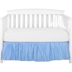 Divan Base Cover Gemaakt kleine bedrok toevoegen witte bovenlakens 4 zijden geplooide ruches voor samll jongens meisjes sprei bed rok (hemelsblauw, 36 cm hoog)