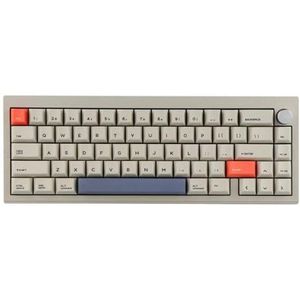QPSJXN V65 65 voor Cent van de afdichtingshouder, mechanisch toetsenbord, bekabeld, draadloos, aluminium, PBT toetsen en PBT-ramen (Retro Grey-V2)