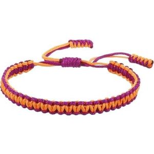 Etnisch geweven amulet veelkleurige armbanden armbanden geschikt for vrouwen mannen handgemaakte touw bedelarmband vriend cadeau(Purple orange)