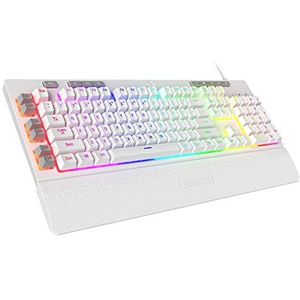 Redragon K512 Shiva Gaming-toetsenbord met RGB-achtergrondverlichting en multimediafuncties, lineaire schakelaar, 6 macrotoetsen, speciale bediening