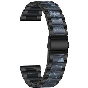 INEOUT 22mm 20mm Legering Met Hars Armband Compatibel Met Garmin Horloge Band Venu 2/1/Venu2 Plus/SQ/Vivoactive 4 3 Metalen Band Meerdere Kleur Riem (Color : Black Style4, Size : For Venu 1)