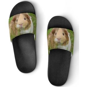 JZemdybill Doucheslippers, cavia-slippers voor dames en heren, antislip slippers, Zwart, 38.5 EU