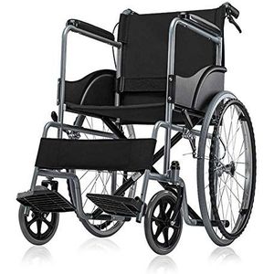 Rolstoelen Opvouwbare draagbare opvouwbare begeleidersrolstoel Reisrolstoel met handremmen Zelfrijdende draagbare rolstoelen, zwart