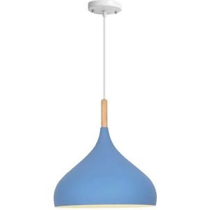 TONFON Scandinavische mode hanglamp Macaron metalen lampenkap kroonluchter Noordse houten metalen hanglamp for keuken eiland entree eetkamer studeerkamer woonkamer slaapkamer bar(Wooden,24cm)