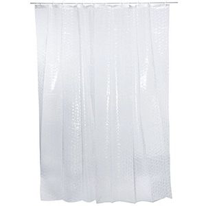 Douchegordijn Badgordijn; Waterdicht, Wasbaar Anti-Mould 100% Polyester Badgordijn voor Badkuip & Douchebak (Transparant)