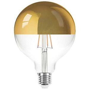 LED gloeidraad lamp Globe G125 8W = 60W E27 kopspiegel goud 840lm KVG 822 extra warm wit 2200K Retro