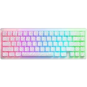 QPSJXN Jadestone zwart draadloos mechanisch toetsenbord met IMD-Tech toetsen, connectiviteit in modus en afdichtingsontwerp van M67 (wit)