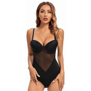 Shapewear For Dames Buikcontrole Lichaamsvormende Driehoekige Jumpsuits Buttlift Tailletrainer Lingerie Tanktops (Kleur : Zwart, Maat : XS)