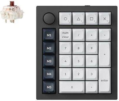 Keychron Q0 Max Draadloos volledig aluminium numeriek toetsenblok, QMK/VIA programmeerbare Macro met Hot-swappable Gateron Jupiter Brown schakelaar, compatibel met Mac Windows Linux