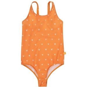 Swim Essentials UV Badpak Meisjes - Kaki Panterprint (as3, numeric, numeric_134, numeric_140, Oranje met Hartjes)