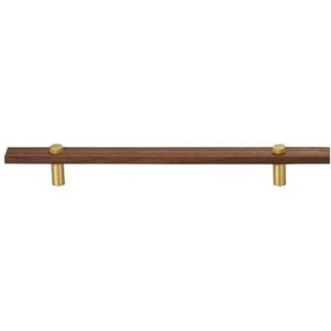 GIJMZY Houten handgrepen, 2 stuks, walnoot messing meubelgrepen, lange moderne trekkast, kledingkast, dressoir, schoenendoos, wijnbar, ladekastknoppen (L280 x B22,5 x H36 x C192 mm-B)