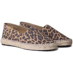 TONI PONS RUANDA Platte espadrille voor dames, met dierenprint, Bruin, 41 EU