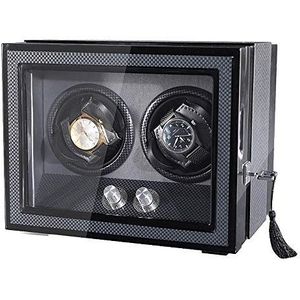 2 automatische unisex watchwinders, dubbele horloges opbergvitrinebox 4 rotatiemodi met stille motor Ingebouwde LED-lamp Horlogebox