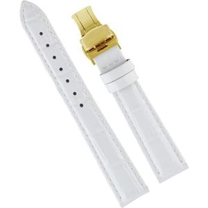 dayeer Dames lederen horlogeband voor PP Horlogeband voor Omega Horlogeband voor Tissot damesarmband (Color : White gold, Size : 15mm)