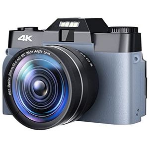 Videocamera Vlogcamera Recorder 48MP Beginner Digitale Camera for Fotografie 4K Selfie Vlog Camcorder Autofocus Video Camera Groothoek Vintage Foto Recorder(16G TF Card,Silver)