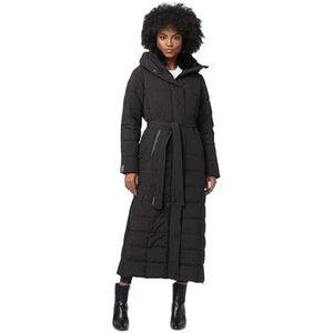 Navahoo Dames winter gewatteerde winterjas gewatteerde lange warme capuchon B974, zwart, XL