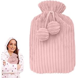 Warmwaterkruik, warmwaterzak met PVC-voering, lekvrije geïsoleerde waterzak, hittebestendige hand-voet warmwaterzak, uitneembaar warm/koudpakket met grote capaciteit