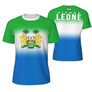 Sport Mesh T-Shirt Sierra Leone Vlag voor Running Bike Voetbal Tennis Voetbal Fitness Tees 3D Gedrukt, Meerkleurig, M
