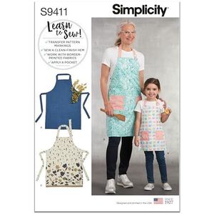 SIMPLICITY SS9411A ONGEDEFINEERDE Schorten voor kinderen en missen, S-L