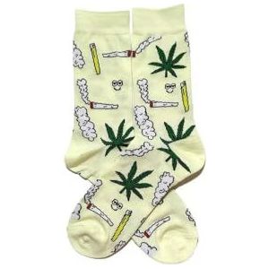 Fidra Fashion Accessories Heren/dames Novelty Cannabis Ganja Weed Sokken 6-11 uk, 39-45 eu.(D2), Wit, 40-44 EU