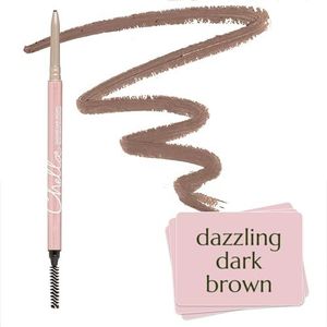 Chella Eyebrow Pencil, Dazzling Dark Brown - Vegan, Gluten Free, Cruelty Free, Paraben Free, Long Wearing, Smooth Consistency