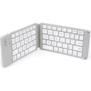 Opvouwbaar draadloos toetsenbord met touchpad, oplaadbaar, draagbaar toetsenbord, opvouwbaar numeriek toetsenbord, geschikt for Windows Phone, pc, tafel(3 fold White)