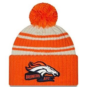 New Era Denver Broncos NFL 2022 Sideline Sport Knit Chrome White Orange Beanie - One-Size